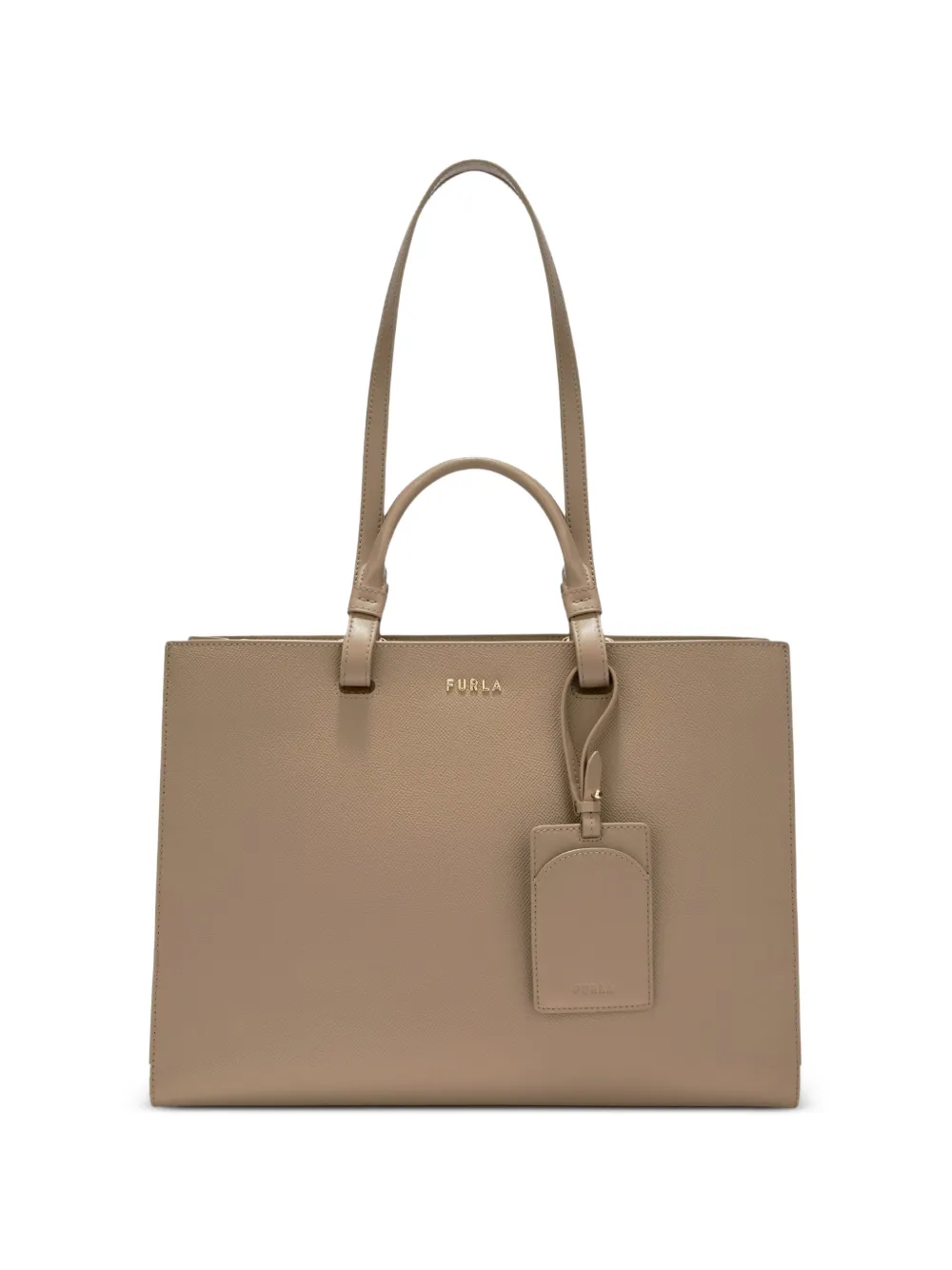 Furla large Deva logo-plaque tote bag - Marrone