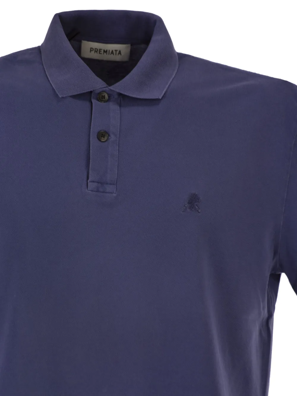Premiata Poloshirt met geborduurd logo Blauw