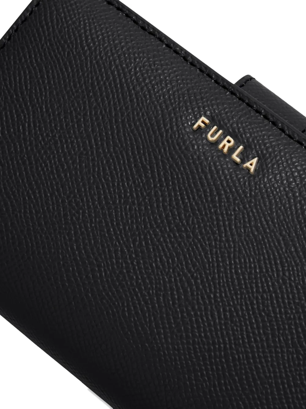 Furla Classic leren portemonnee met logoplakkaat Zwart