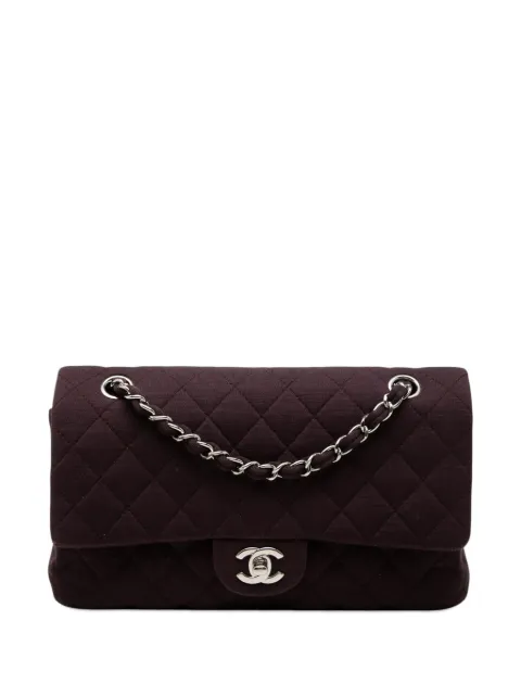 CHANEL Pre-Owned 2009-2010 Medium Classic Jersey Double Flap shoulder bag
