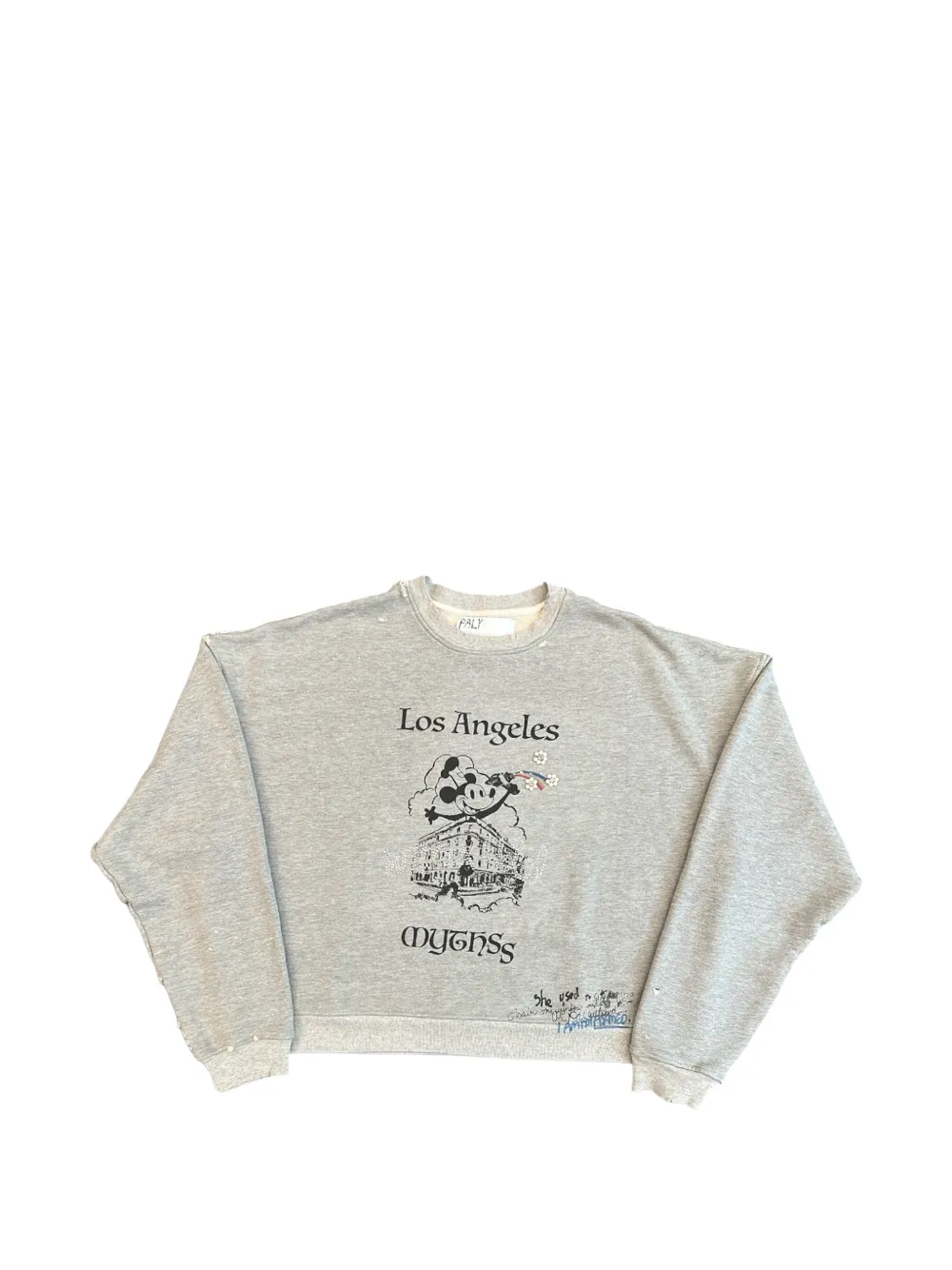 Paly Mythss distressed graphic-print sweatshirt - Grau