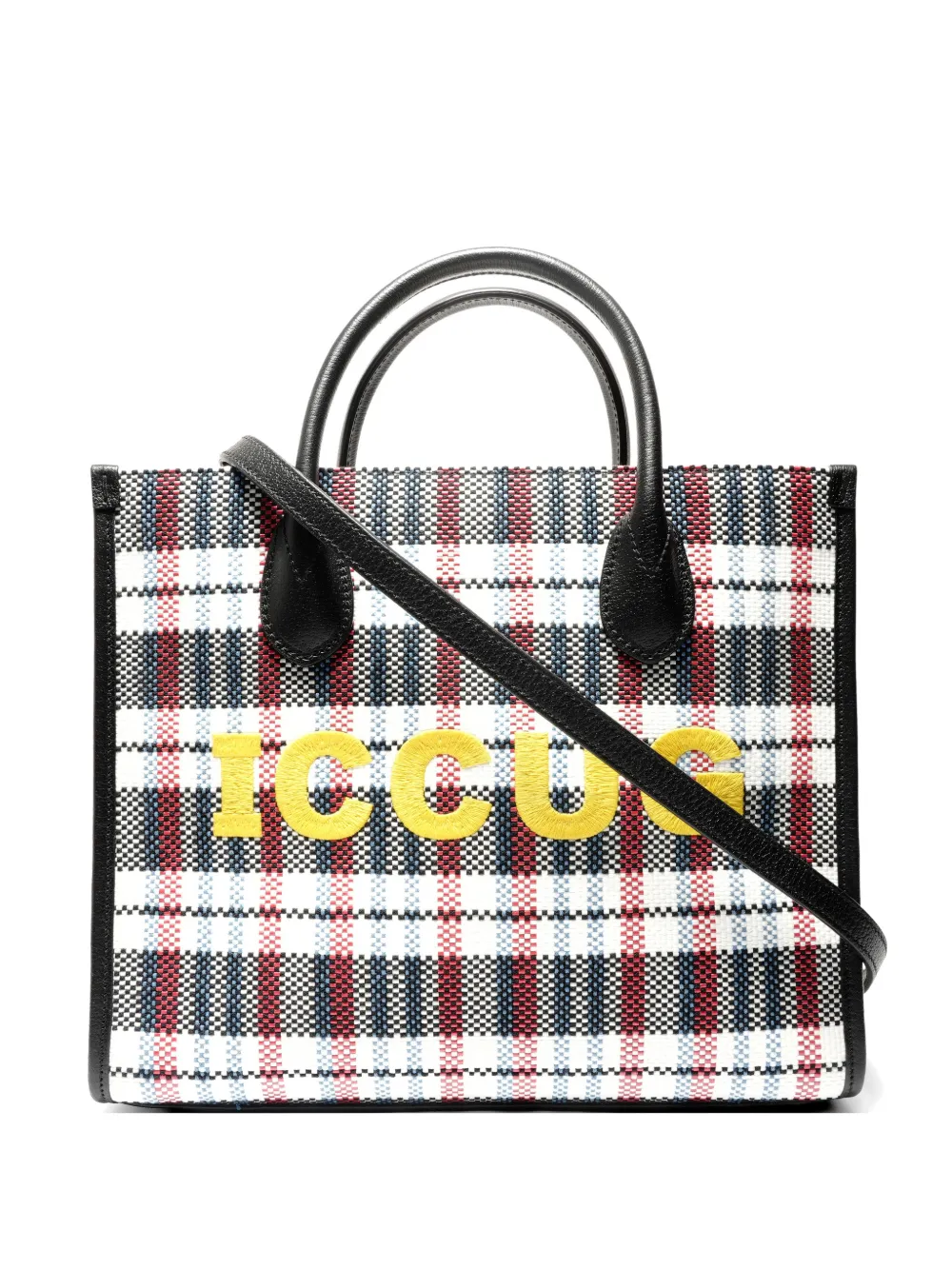 Gucci Pre-Owned 2021 embroidered check tote bag - Nero