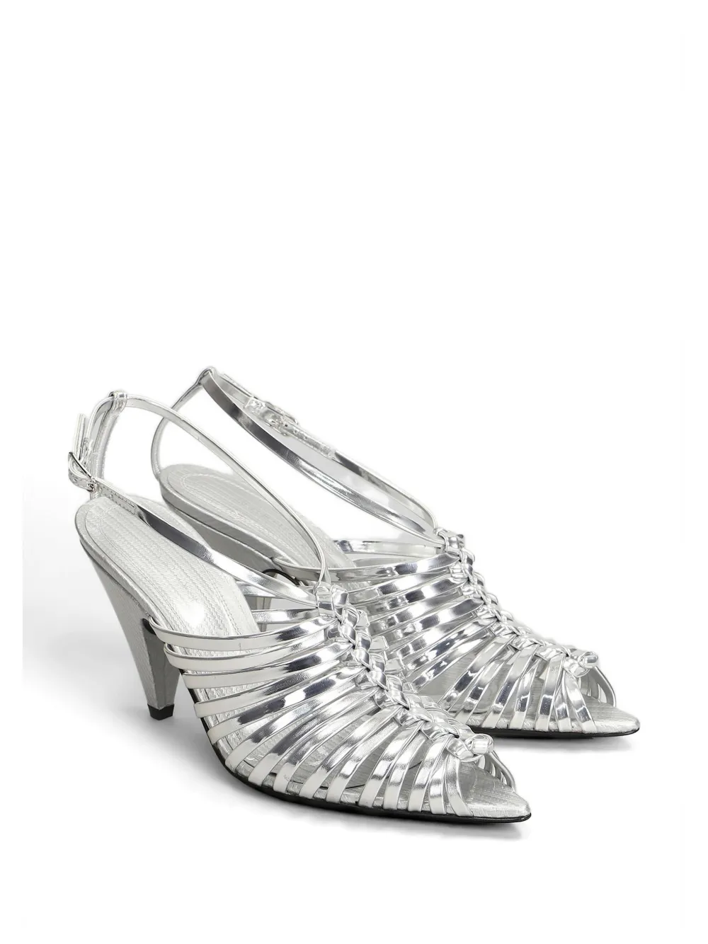 Sergio Rossi Wovenia strappy sandals Zilver
