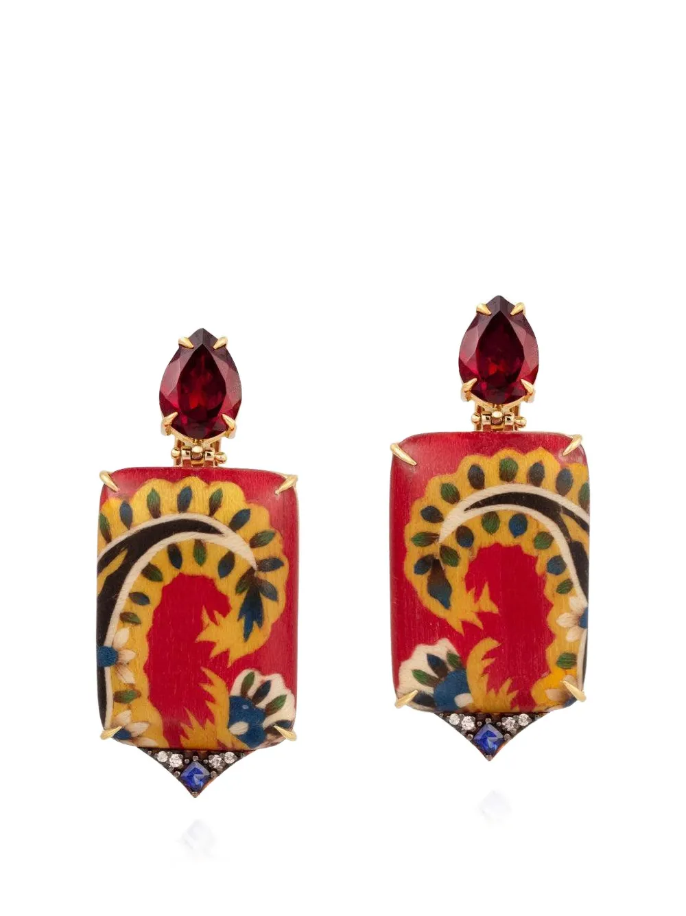 SILVIA FURMANOVICH Marquetry multi-stone earrings - Oro
