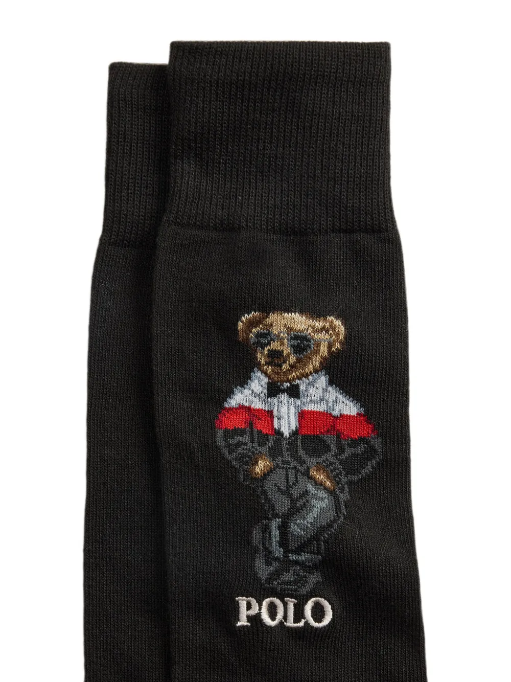 Polo Ralph Lauren Twee paar Polo Bear sokken met tartan-print Zwart