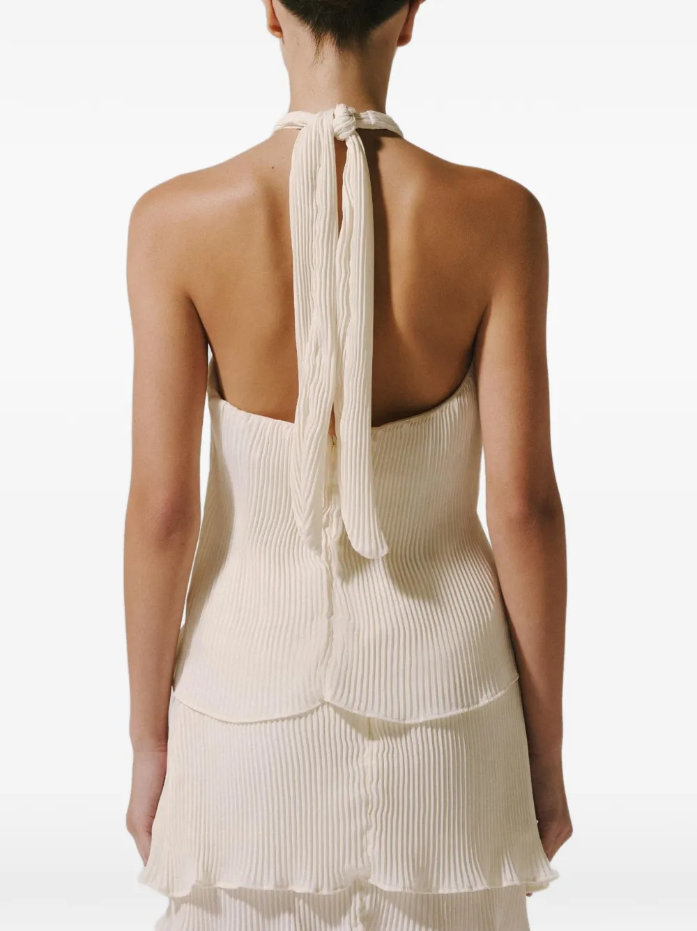 Baobab Lira asymmetrische blouse met plooien Wit