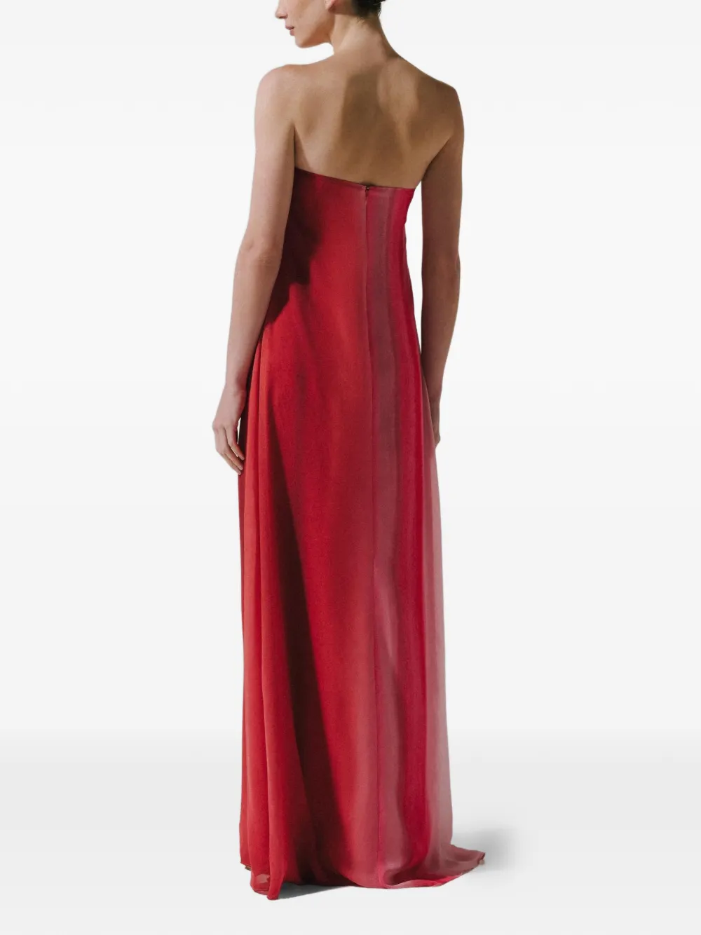 Baobab 나라 스트랩리스 시폰 맥시 드레스 In Red