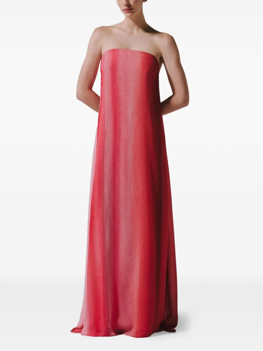 Baobab 나라 스트랩리스 시폰 맥시 드레스 In Red