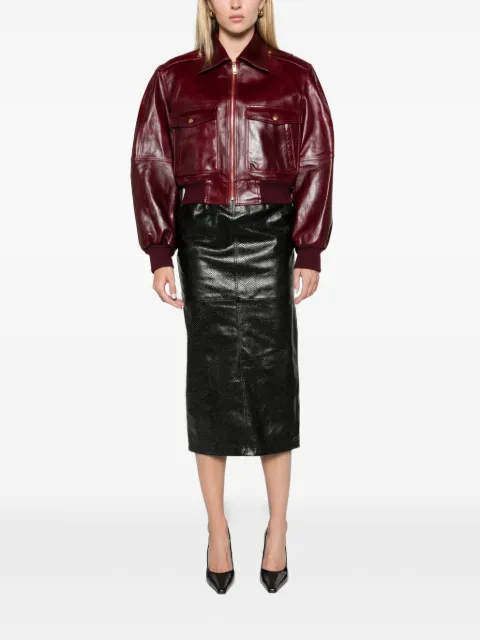 Willy Chavarria cropped leather jacket