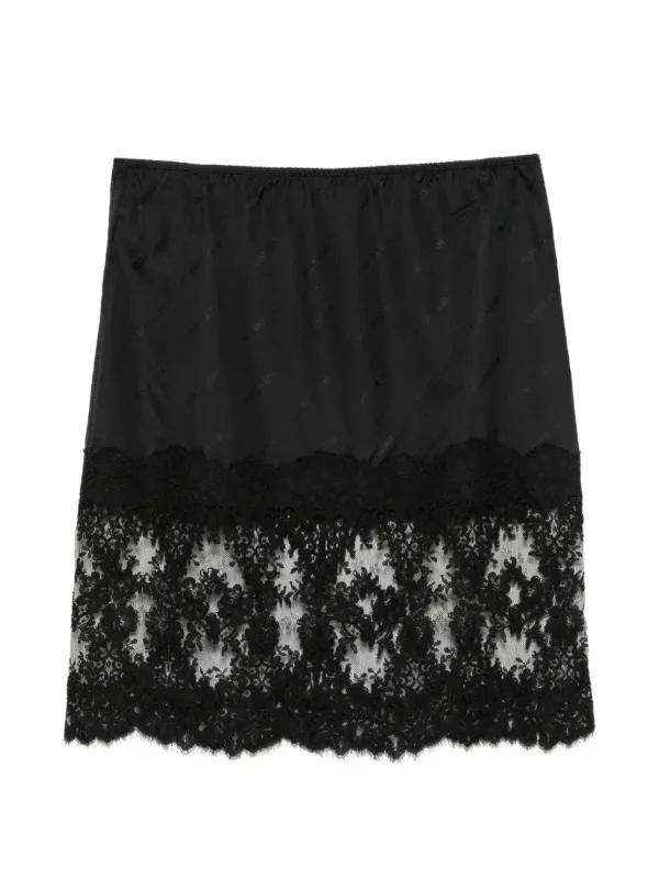 Willy Chavarria Fondo Lace-trim Midi Skirt in Black
