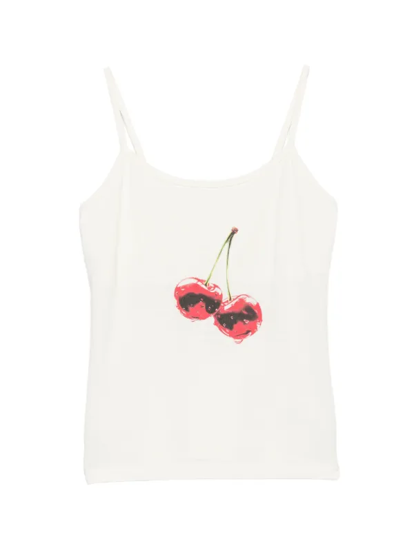 Willy Chavarria Cherry Cholita Cherry-print Camisole Top in White