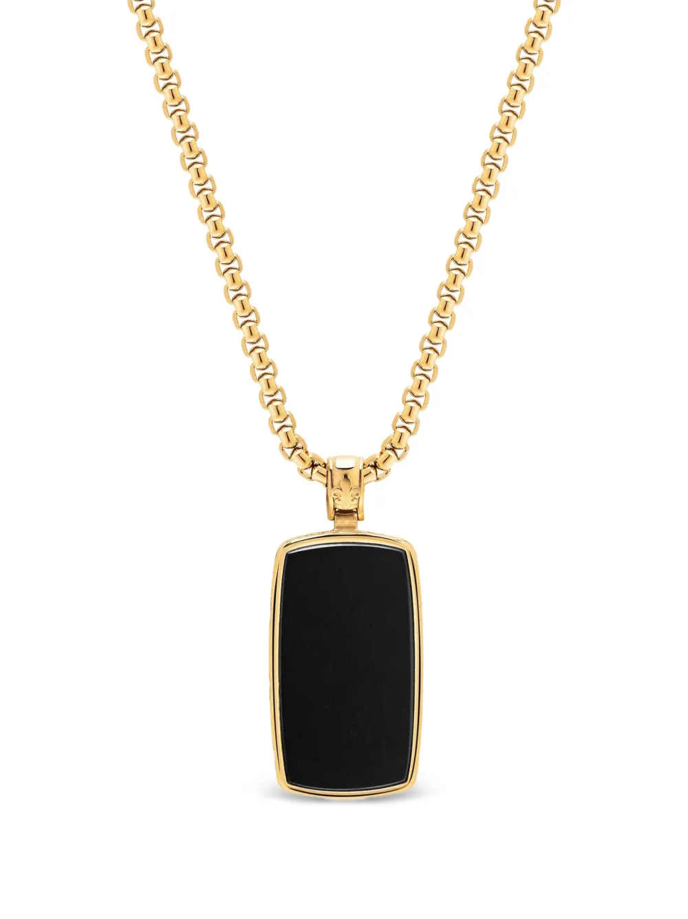 Nialaya Jewelry onyx dog-tag necklace - Oro