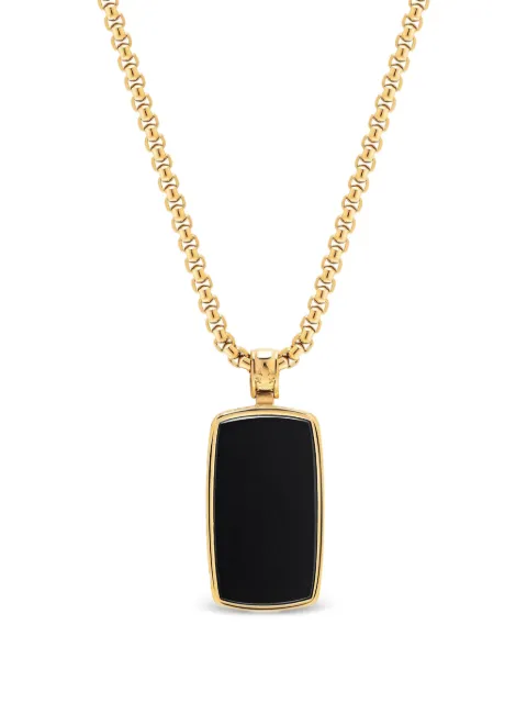 Nialaya Jewelry onyx dog-tag necklace