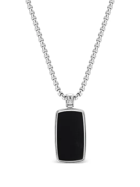 Nialaya Jewelry onyx dog-tag necklace