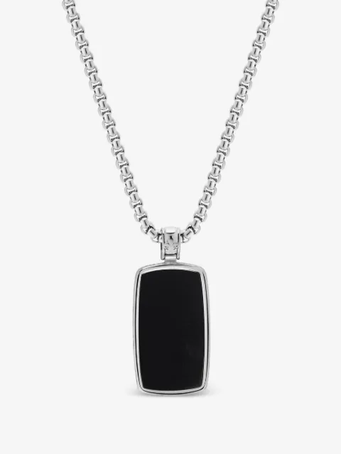 Nialaya Jewelry onyx dog-tag necklace