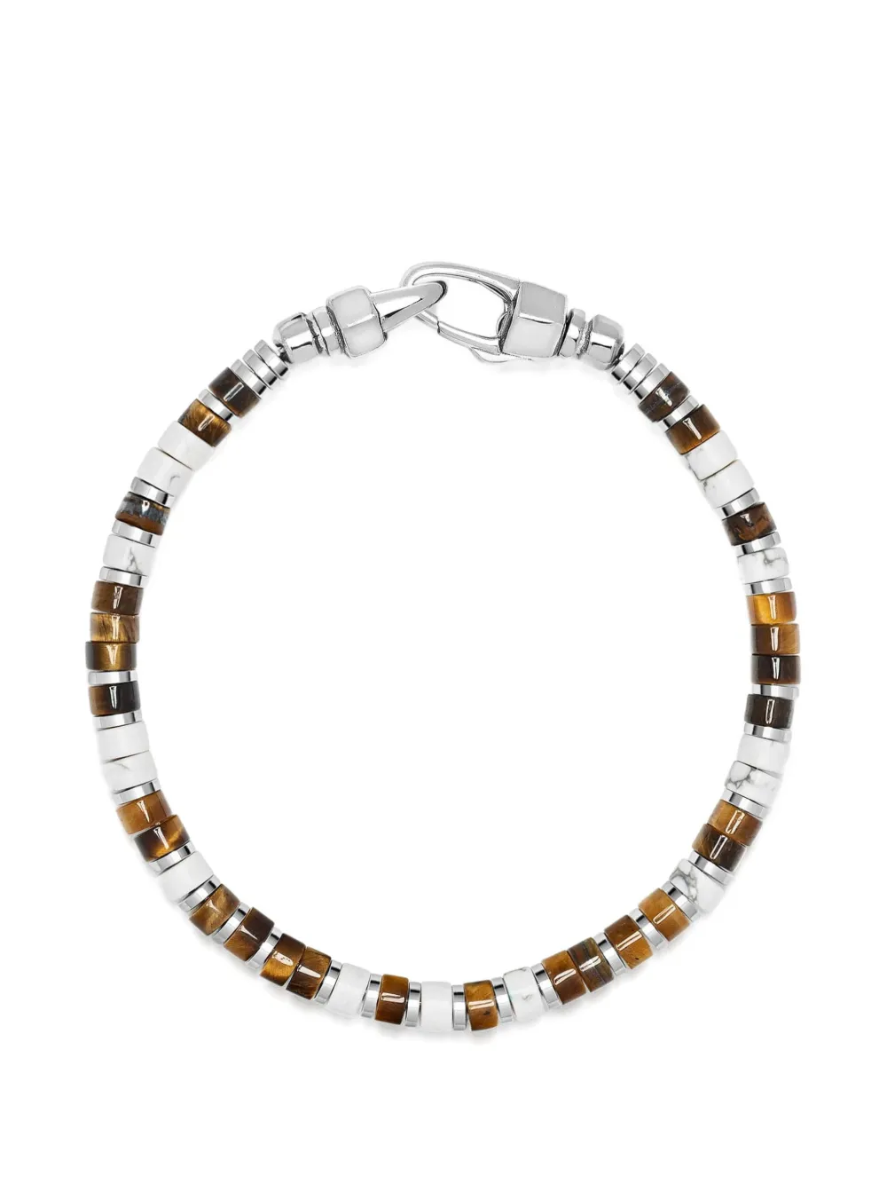 Nialaya Jewelry Heishi howlite and tiger-eye bracelet - Silber