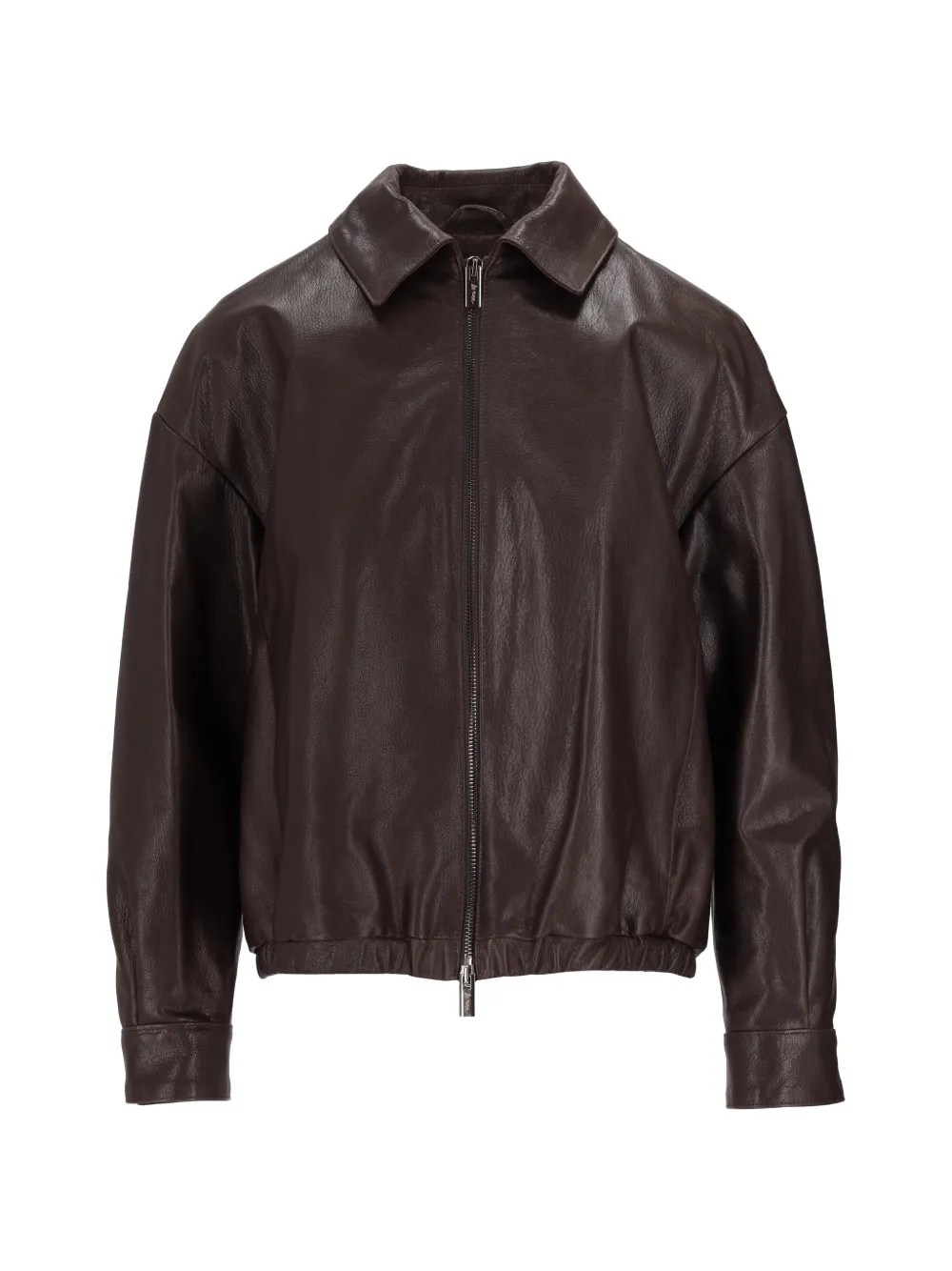 La-Rose zip-up leather jacket - Marrone
