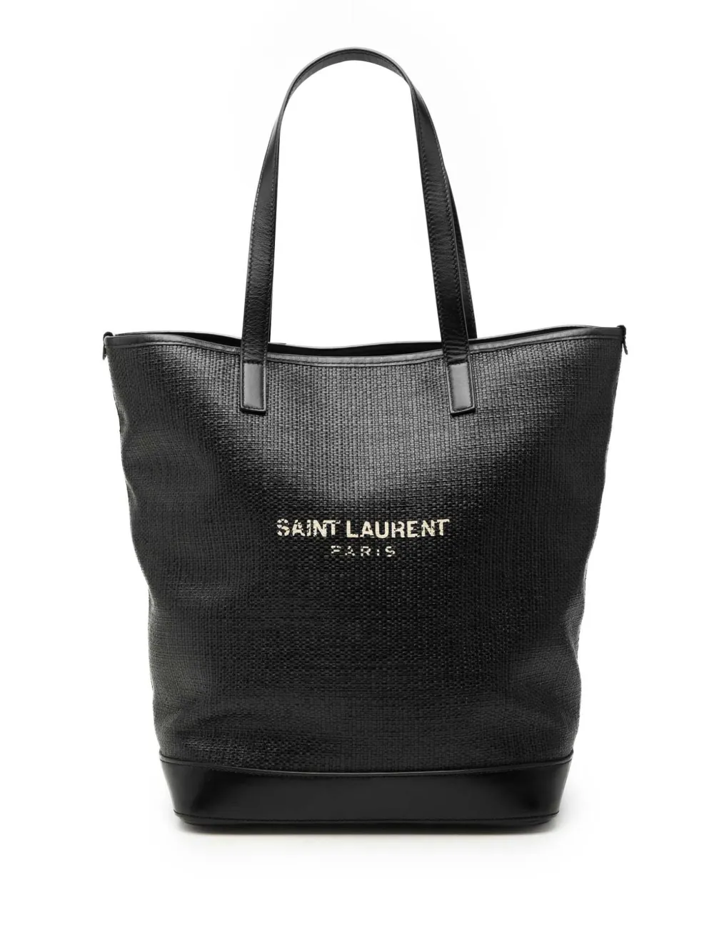 Saint Laurent Pre-Owned 2018 Raffia Teddy Shopping tote bag - Nero