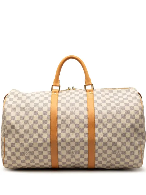 Louis Vuitton Pre-Owned Damier Azur Keepall 50 旅行包(2008年典藏款)