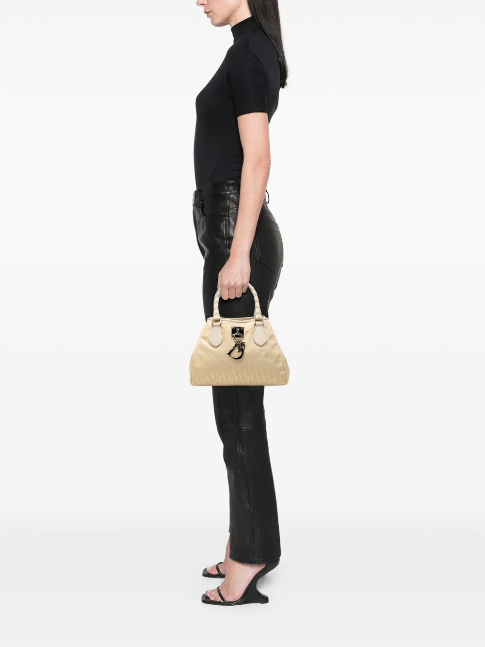  Christian Dior Pre-owned Petit Sac à Main Diorissimo Lovely Charm En Toile à Motif Trotter (2006) - Marron 