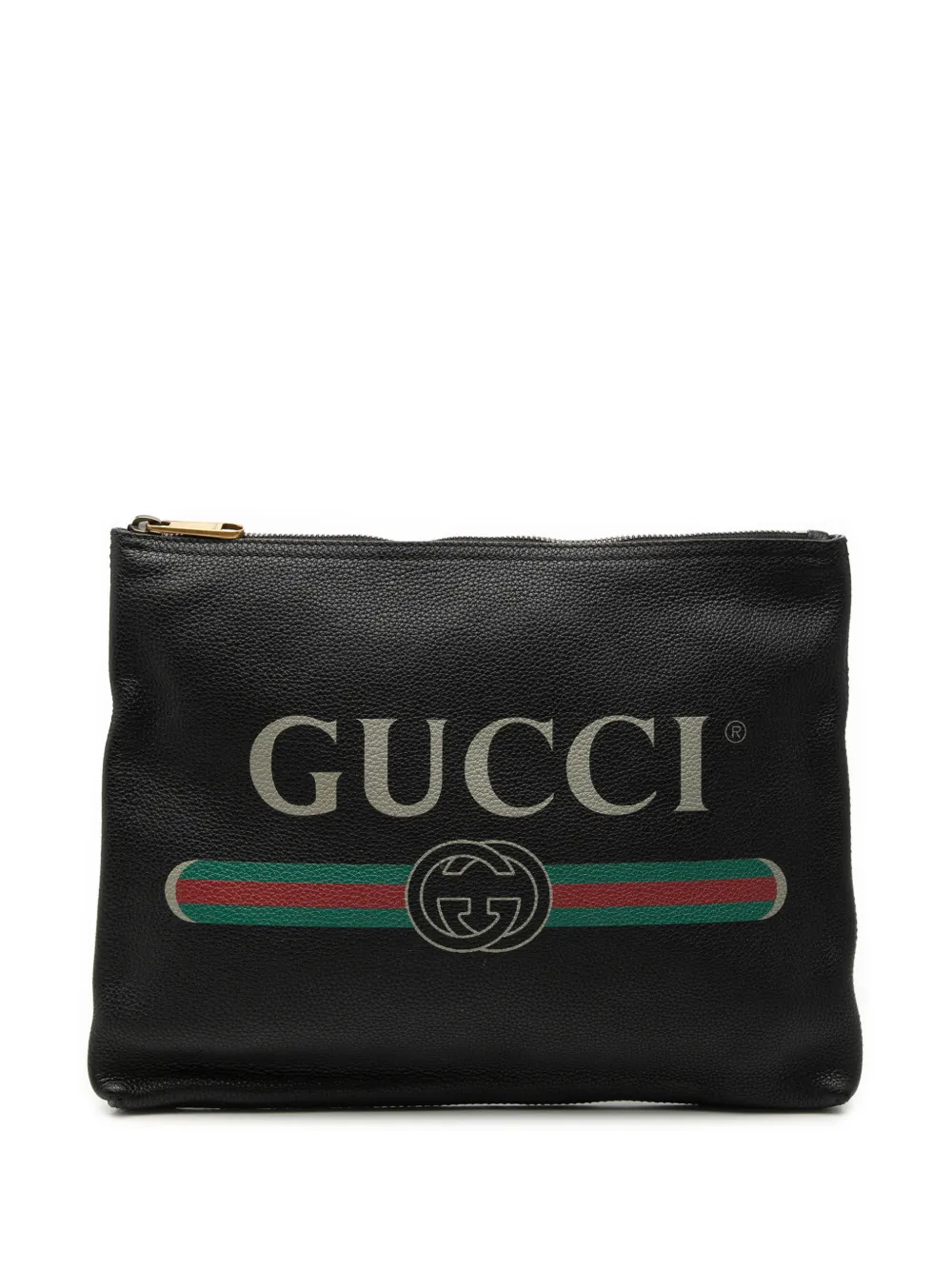 Gucci Pre-Owned 2016-2026 Medium Calfskin Logo Portfolio clutch bag - Schwarz