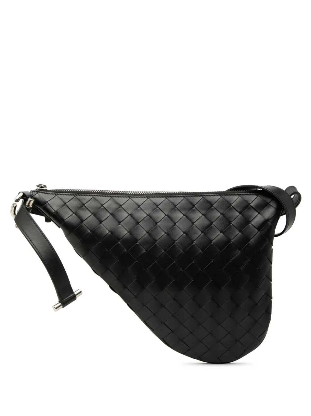 Bottega Veneta Pre-Owned 2012-2026 Small Leather Intrecciato Virgule crossbody bag - Nero