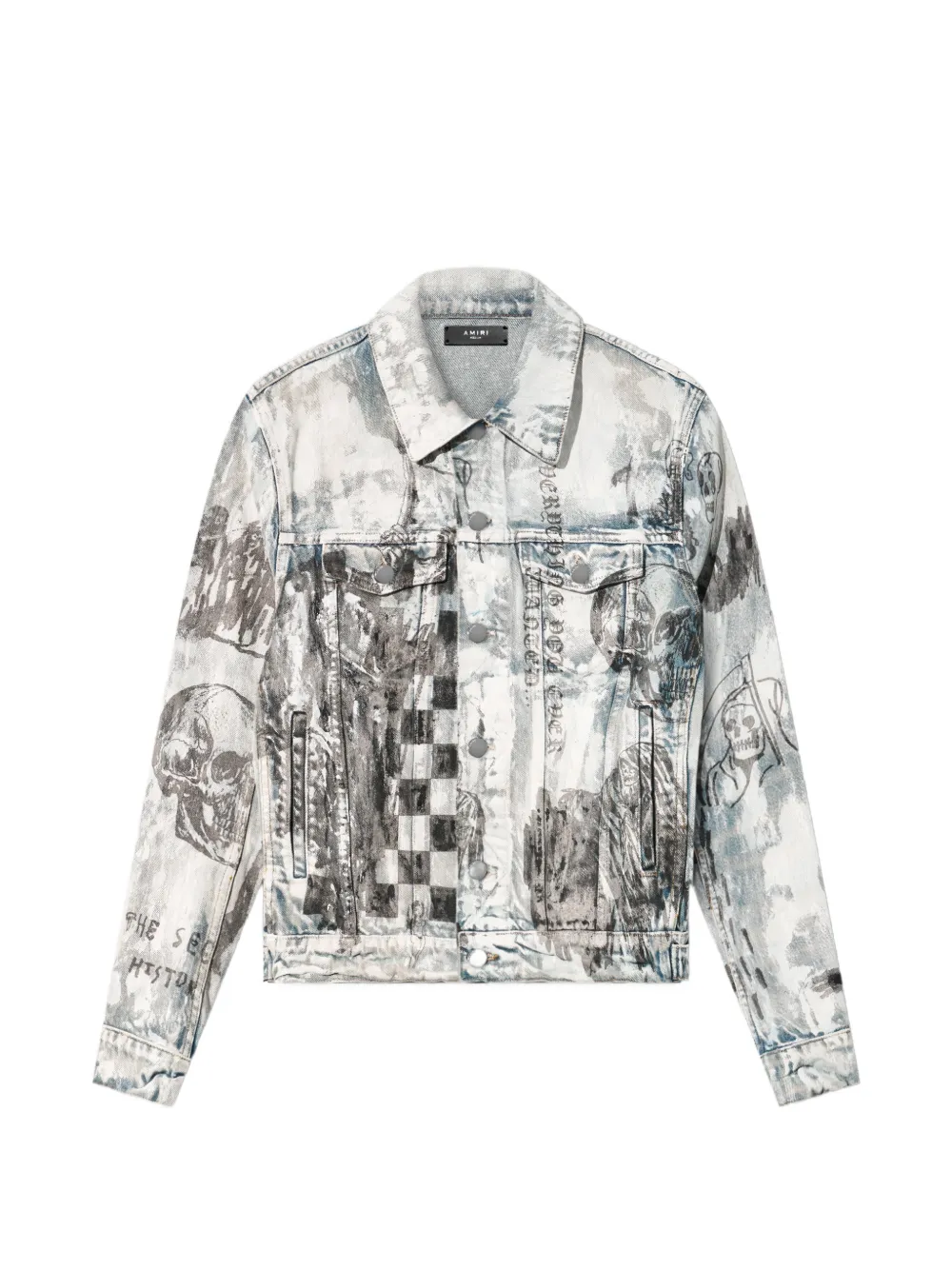 AMIRI Wes Lang sketch-print denim jacket - Blau
