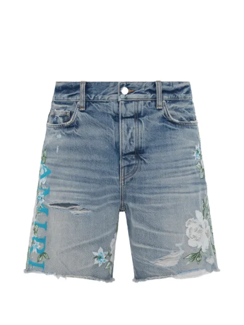 AMIRI embroidered floral-logo shorts