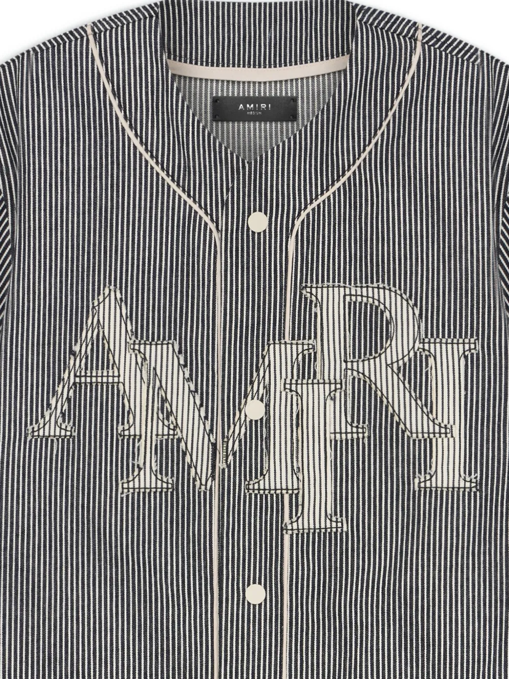AMIRI Gestreept honkbalshirt met logopatch Grijs