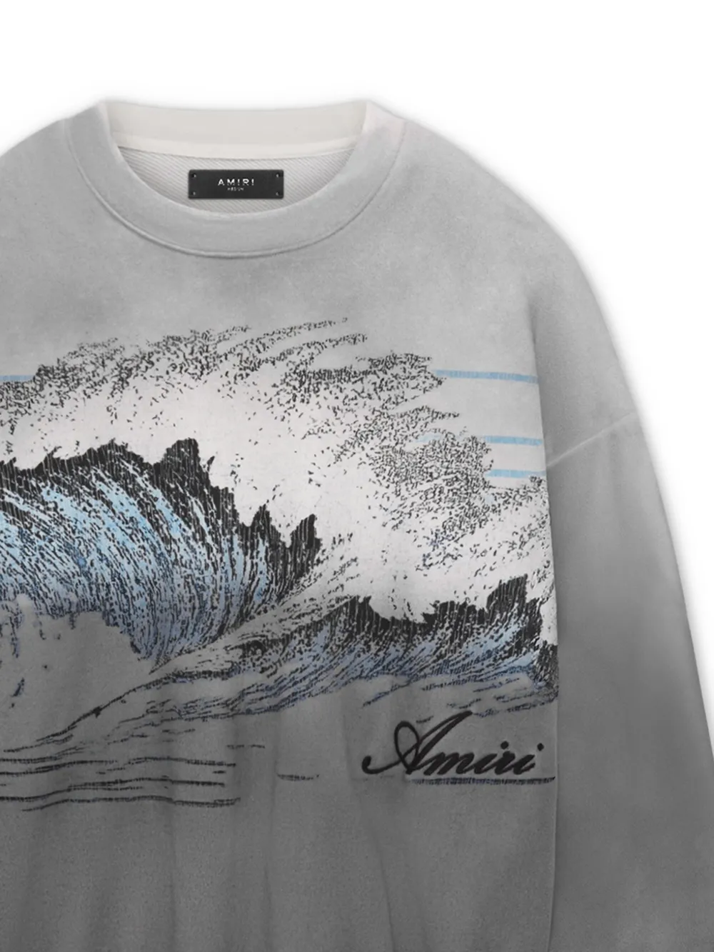  Amiri Sudadera Oversize Con Estampado Wave - Gris 