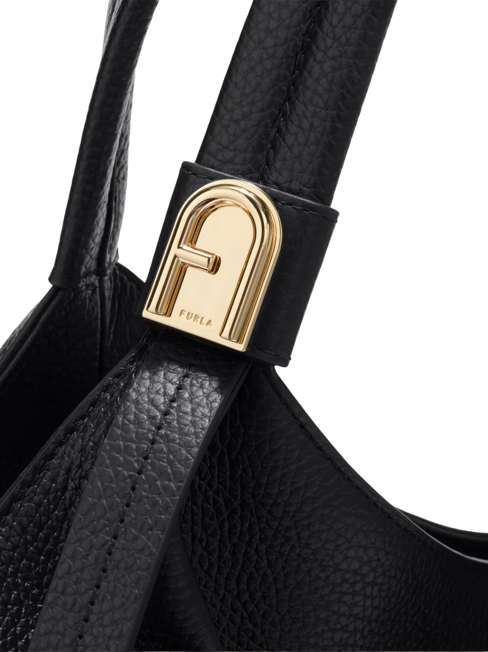 Furla Planeta leren shopper Zwart