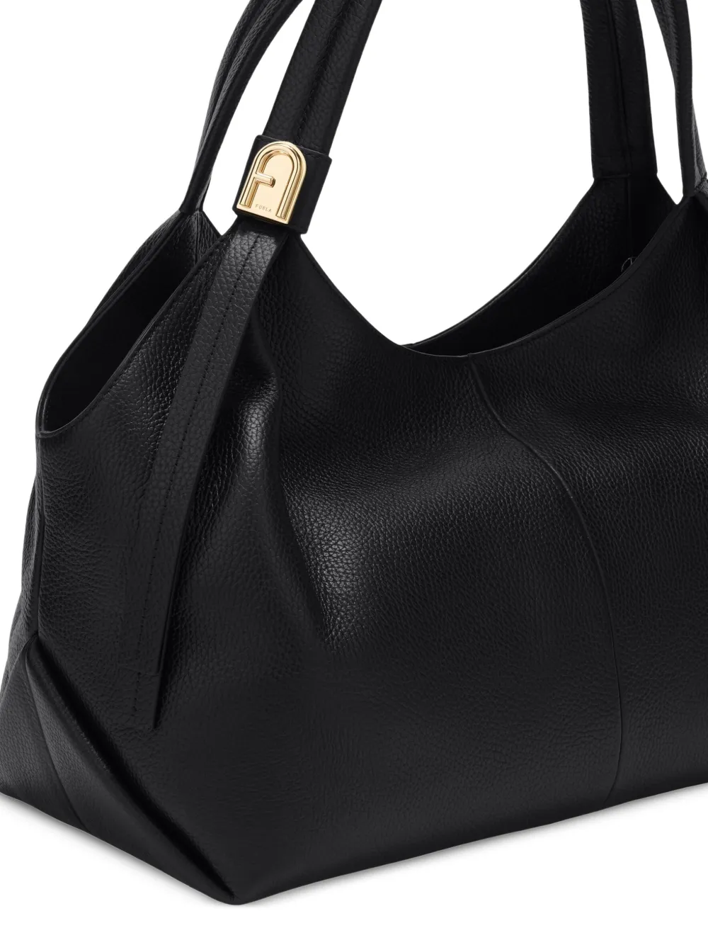 Furla Planeta leren shopper Zwart