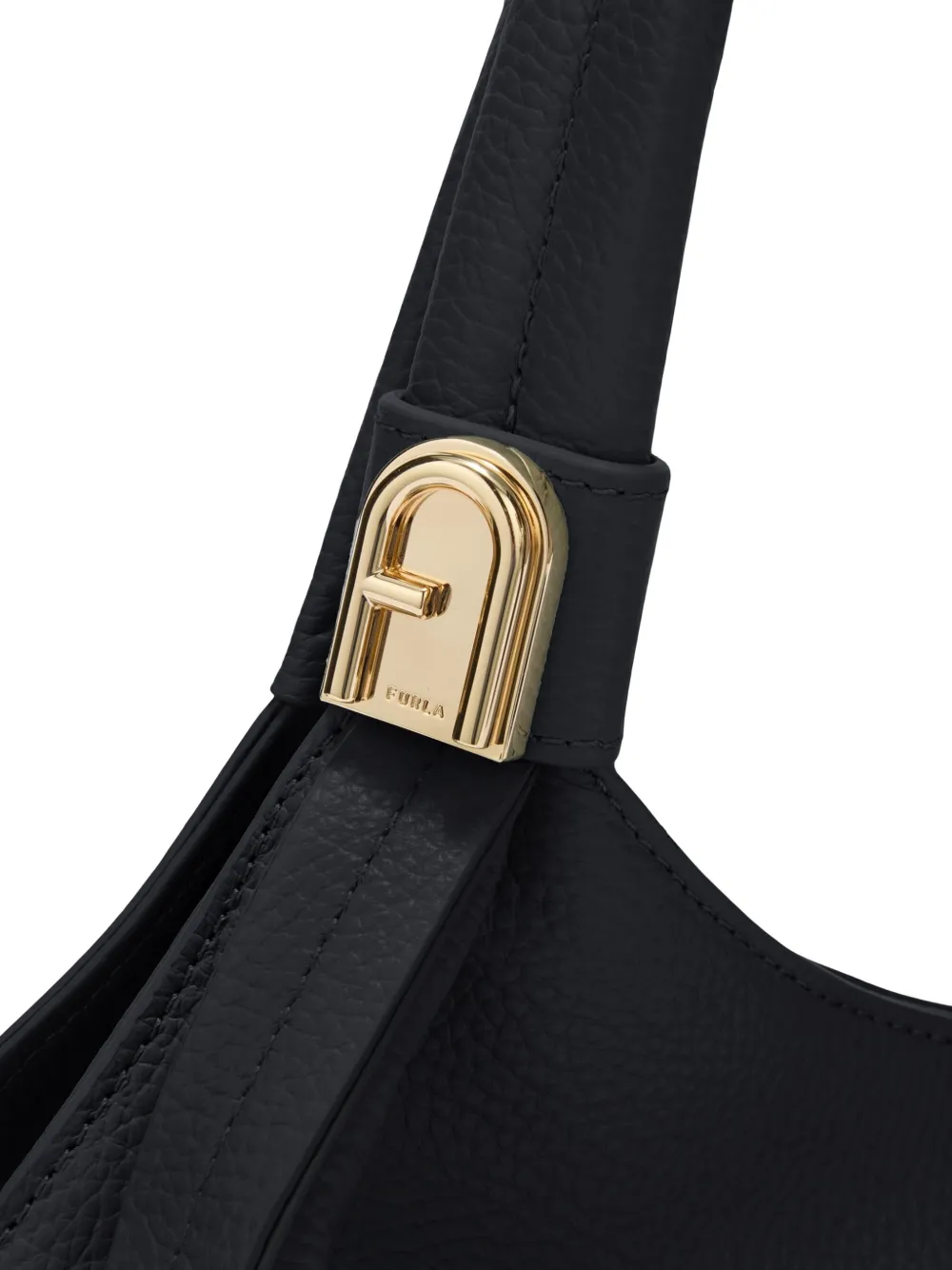 Furla Planeta medium schoudertas met logoplakkaat Zwart