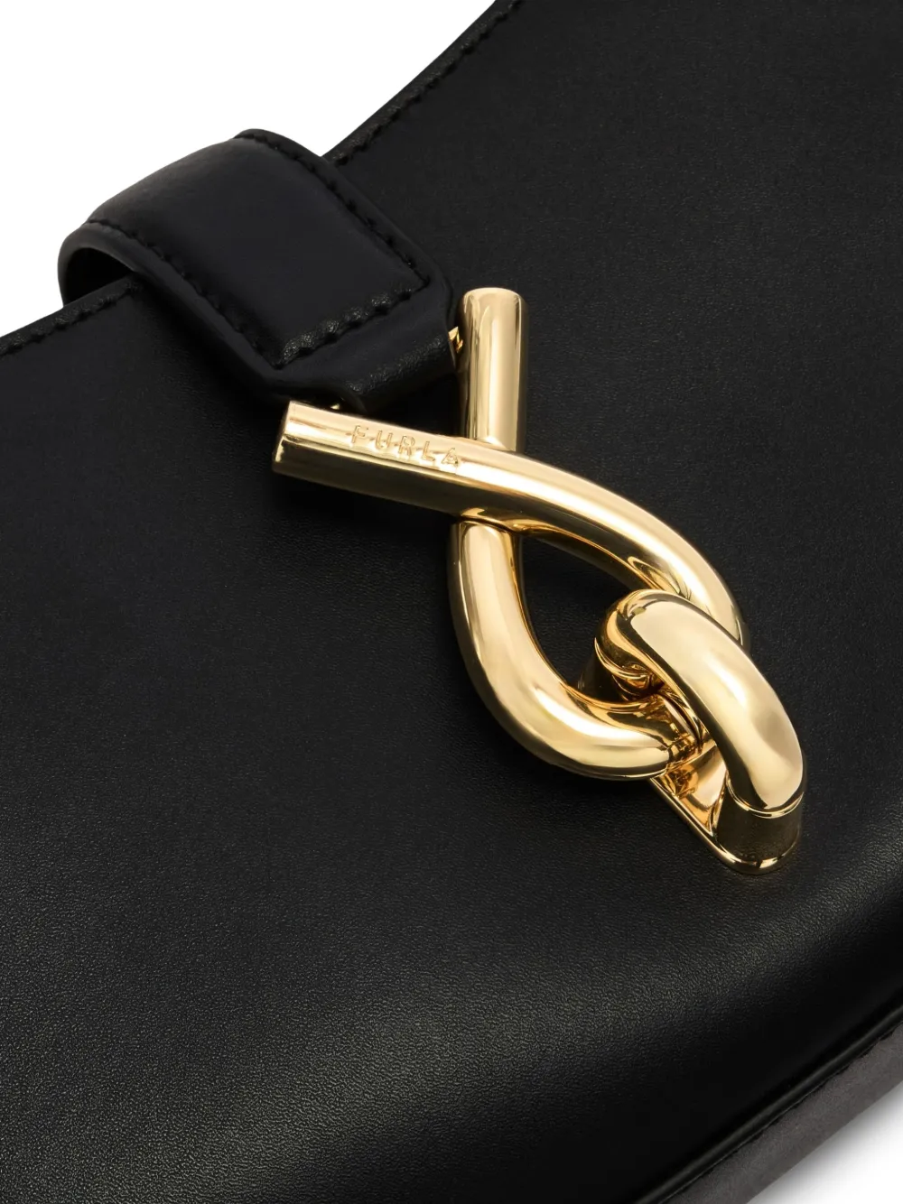 Furla Mianova kleine leren schoudertas Zwart