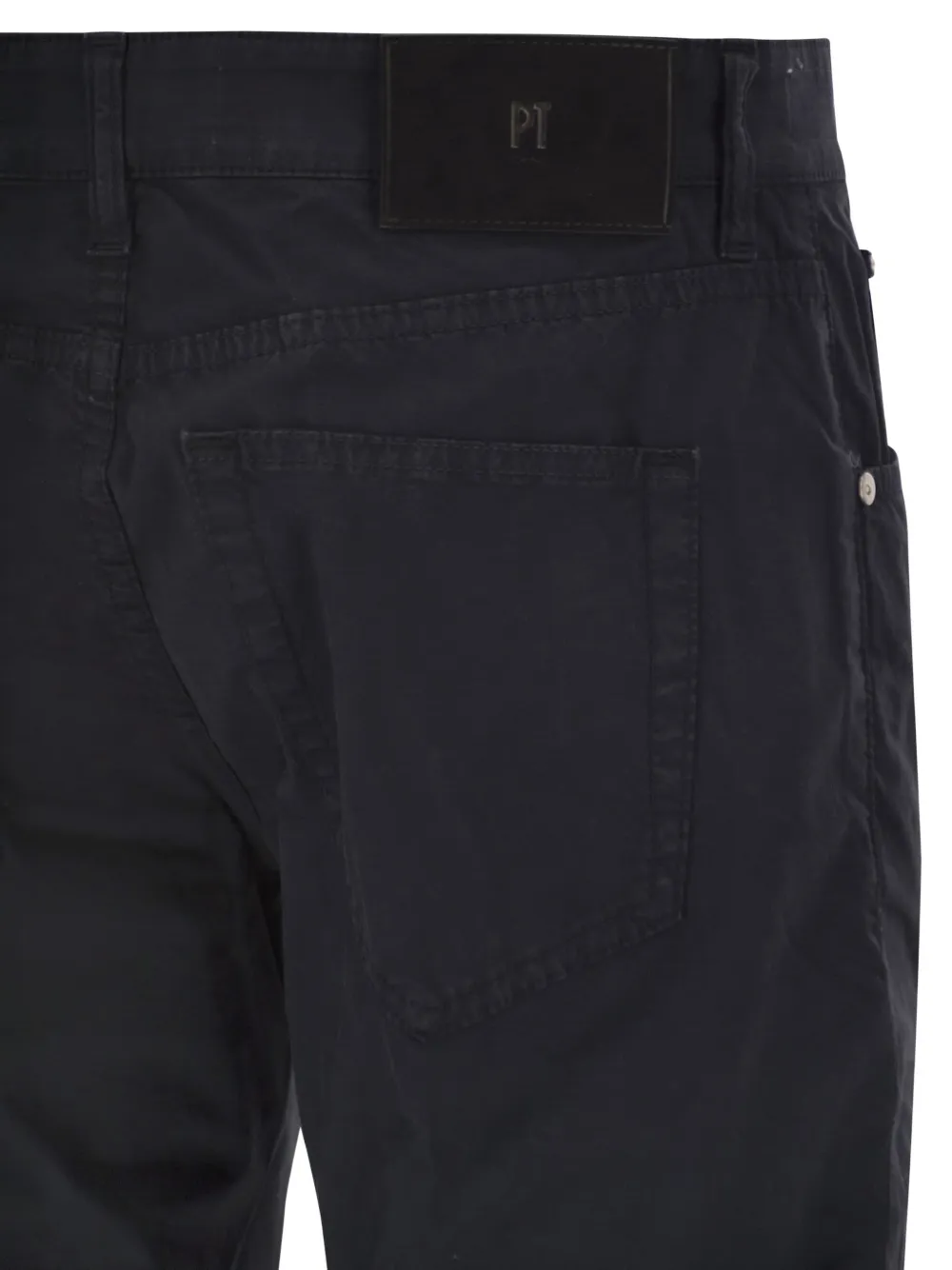 PT Torino Jeans met toelopende pijpen en vijf zakken Blauw