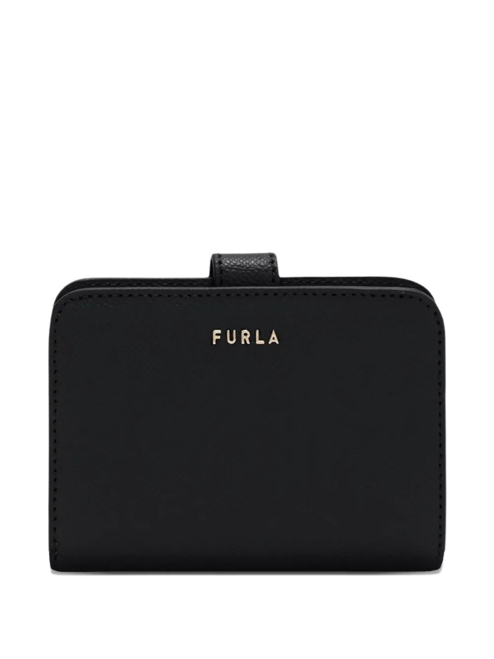 Furla Classic kleine compacte leren portemonnee Zwart