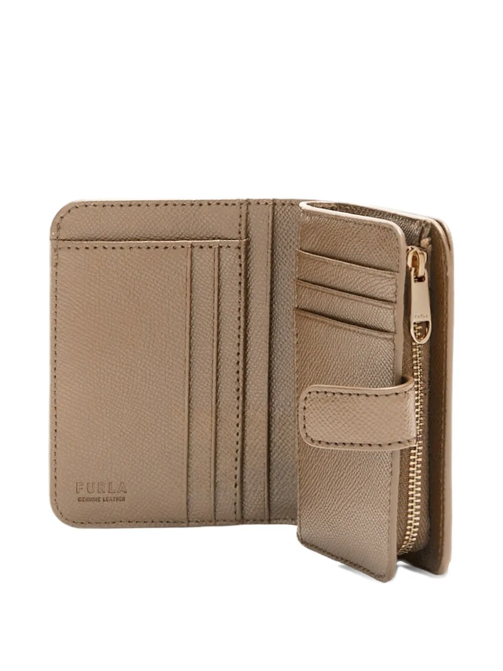 Furla Medium Classic Compact leren portemonnee Bruin