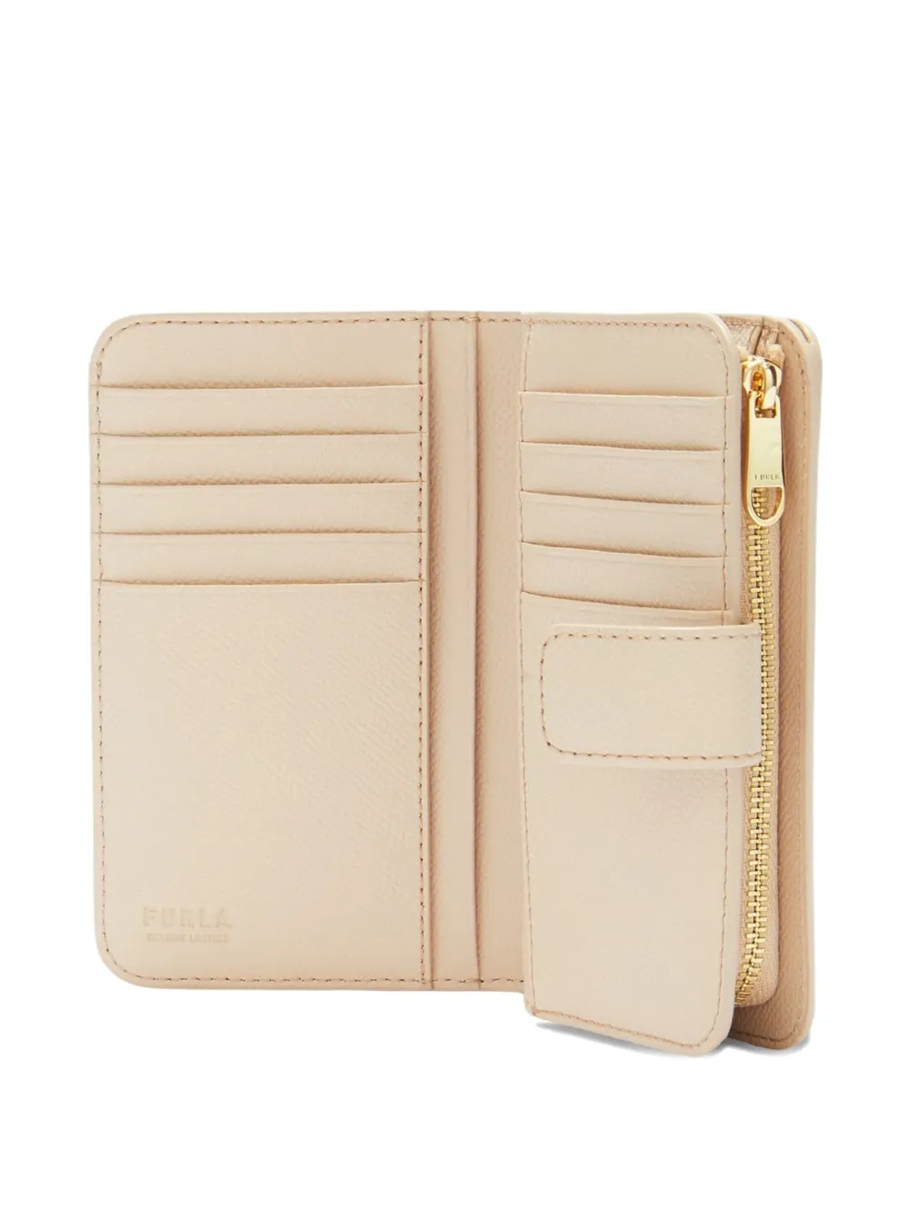 Furla Medium Classic Compact leren portemonnee Beige
