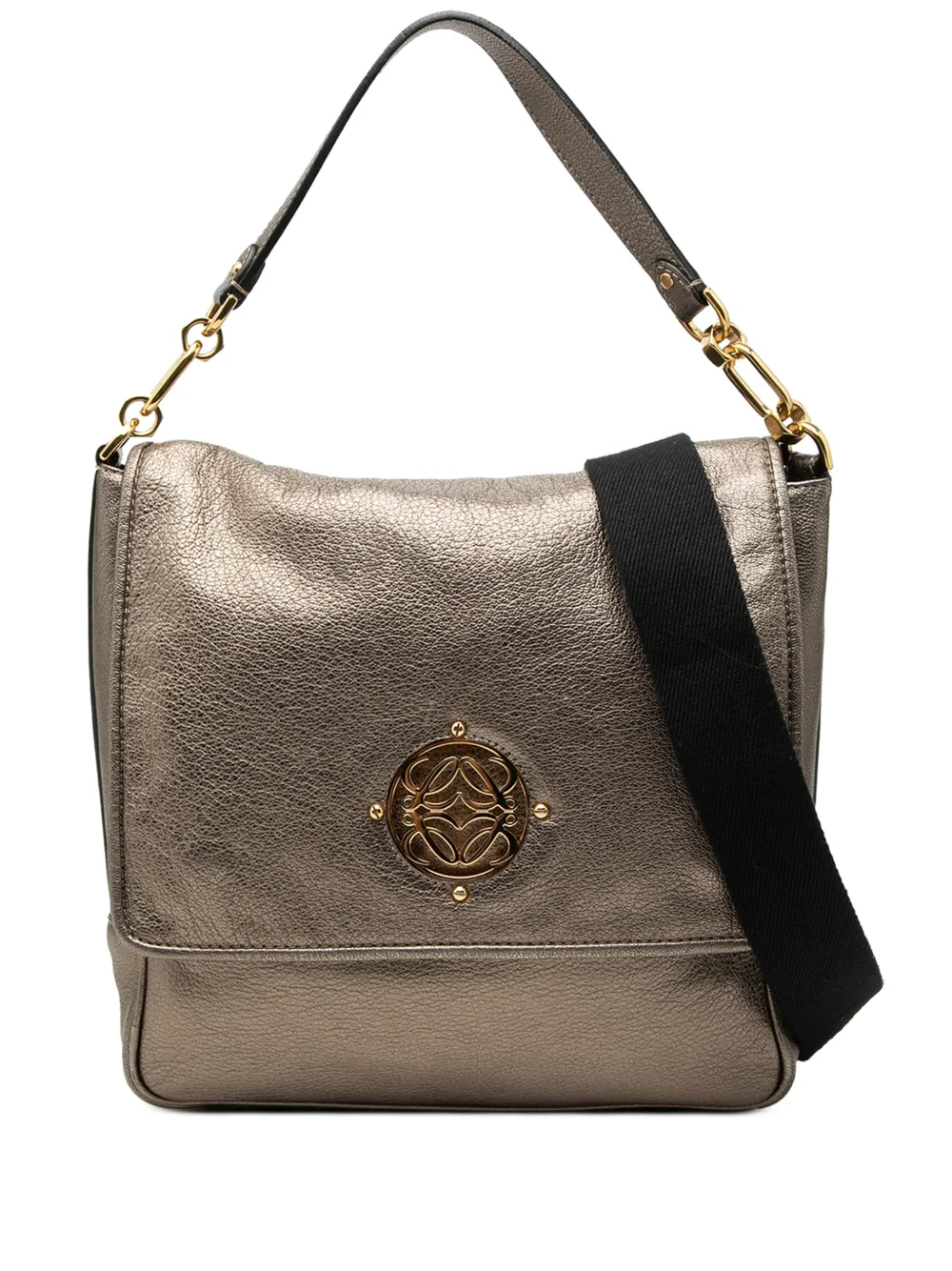 Loewe Pre-Owned 2010-2026 Small Metallic Leather Anagram Maia satchel - Oro
