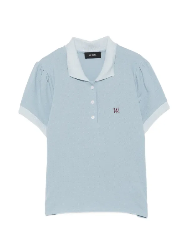 Willy Chavarria Willy Chavela Puff-sleeve Polo Shirt in Blue