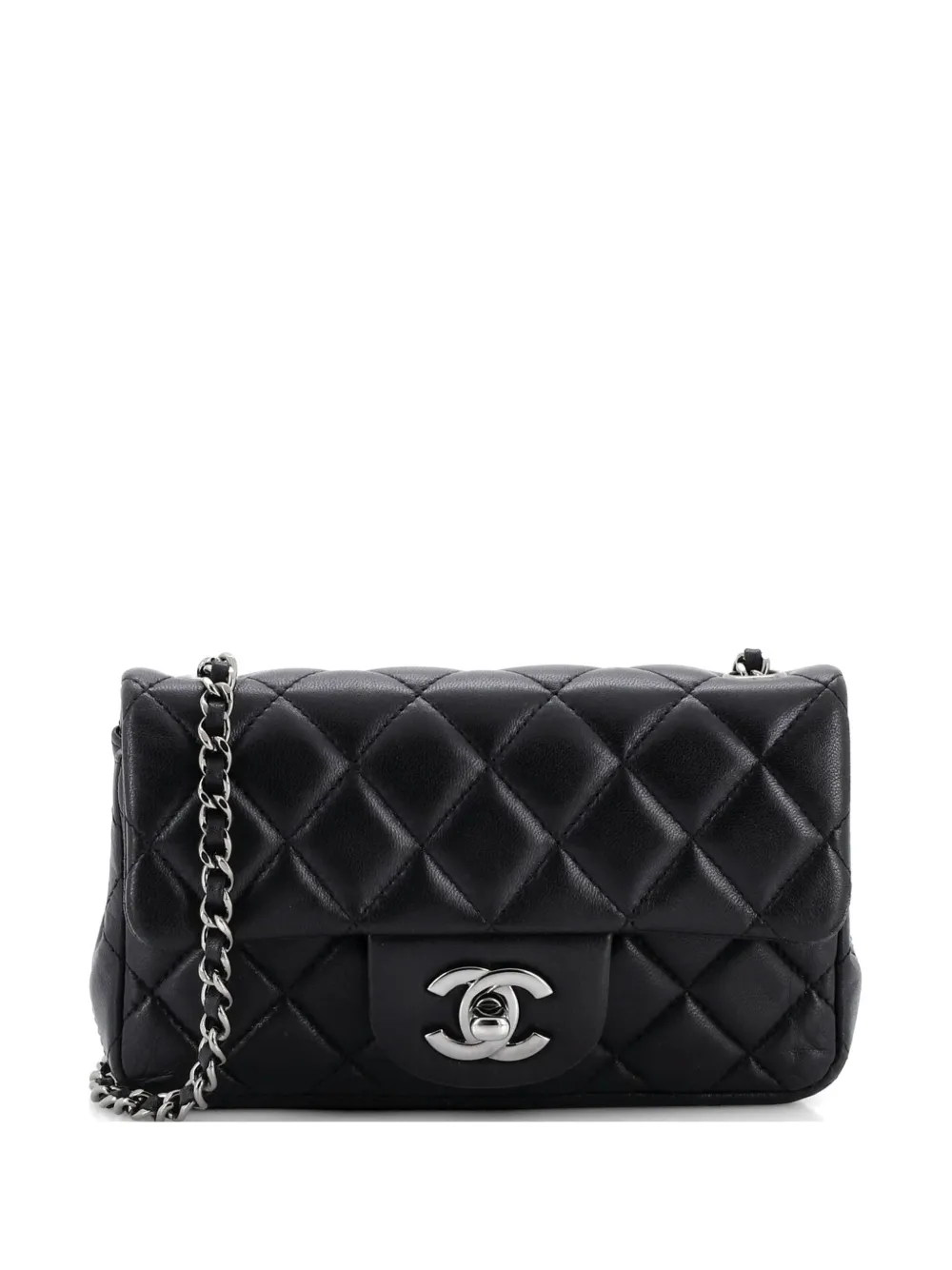 CHANEL Pre-Owned Classic Single Flap Bag Quilted Lambskin Extra Mini crossbody bag - Nero