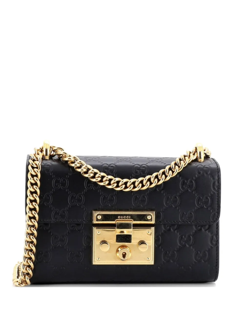 Gucci Pre-Owned Padlock Shoulder Bag Guccissima Leather Small crossbody bag - Nero