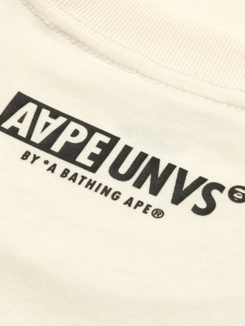 AAPE BY *A BATHING APE T-shirt met logopatch en Moonface-print Beige