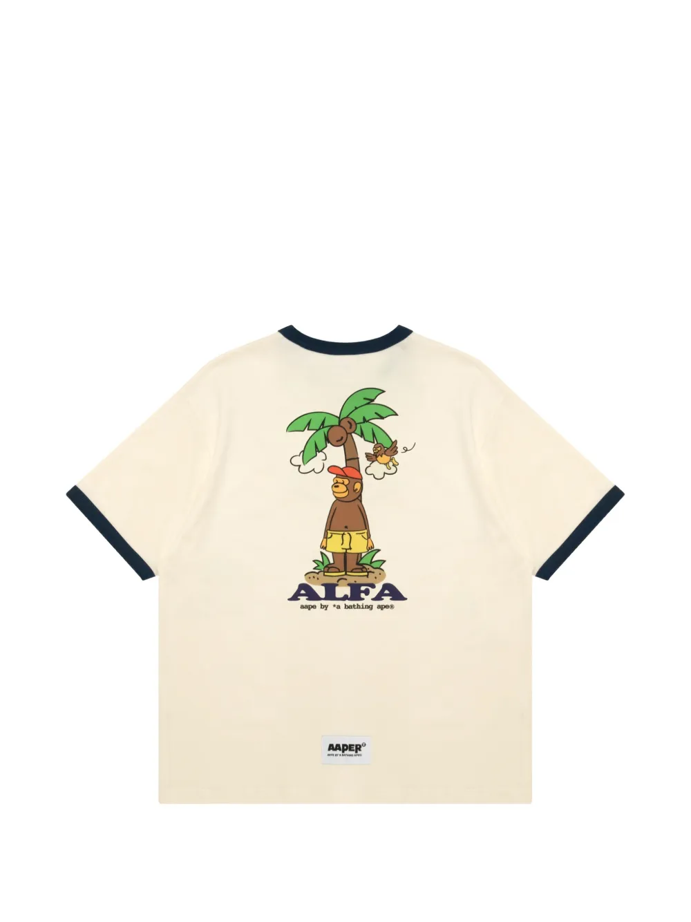AAPE BY *A BATHING APE T-shirt met grafische print Beige