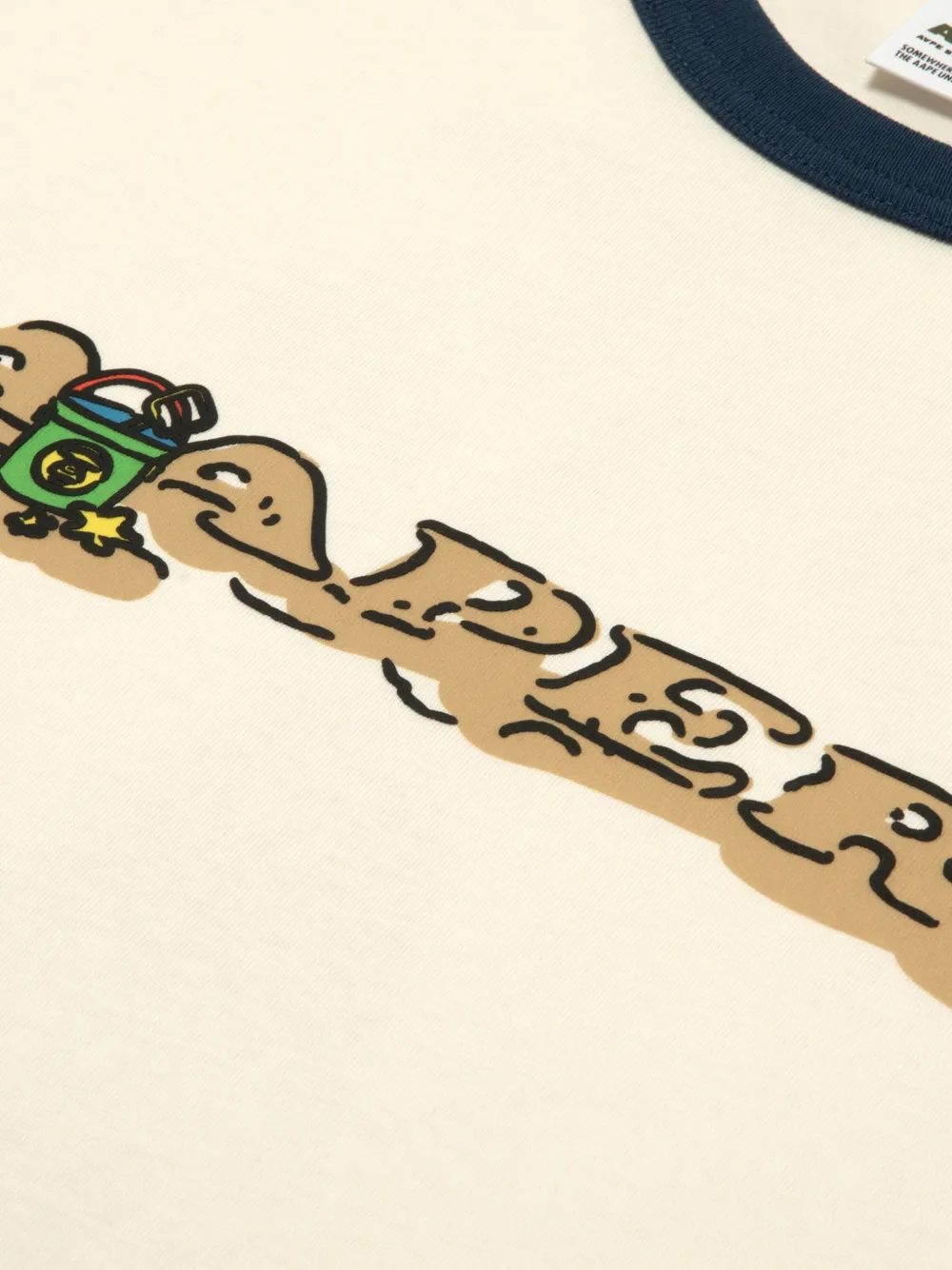 AAPE BY *A BATHING APE T-shirt met grafische print Beige