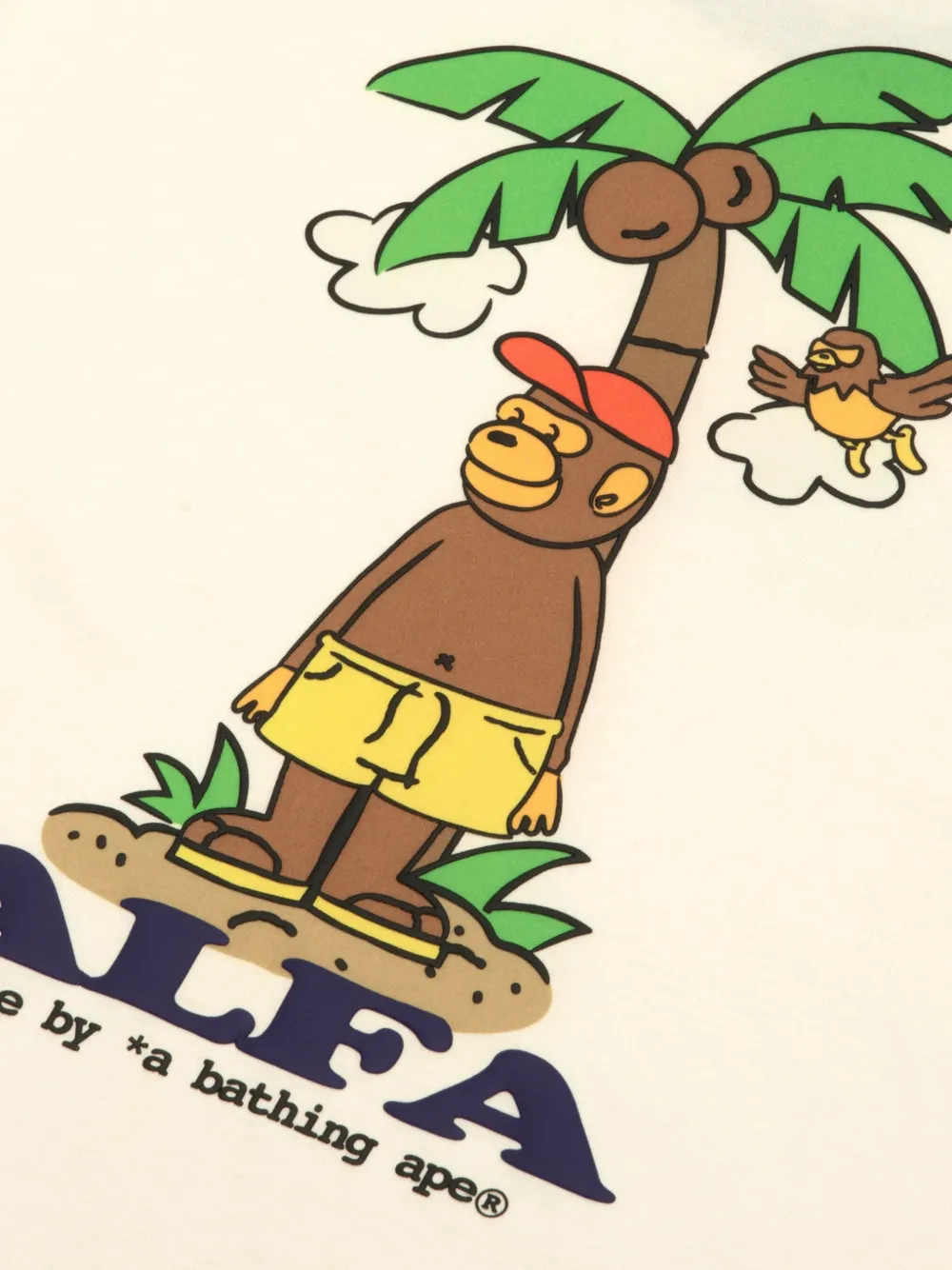 AAPE BY *A BATHING APE T-shirt met grafische print Beige