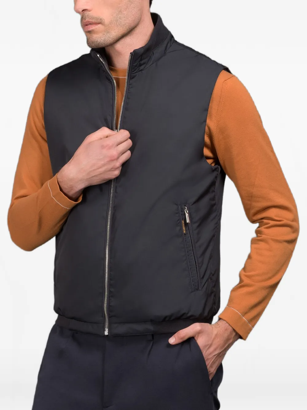 Moorer Fioresi Reversible Gilet In Blue