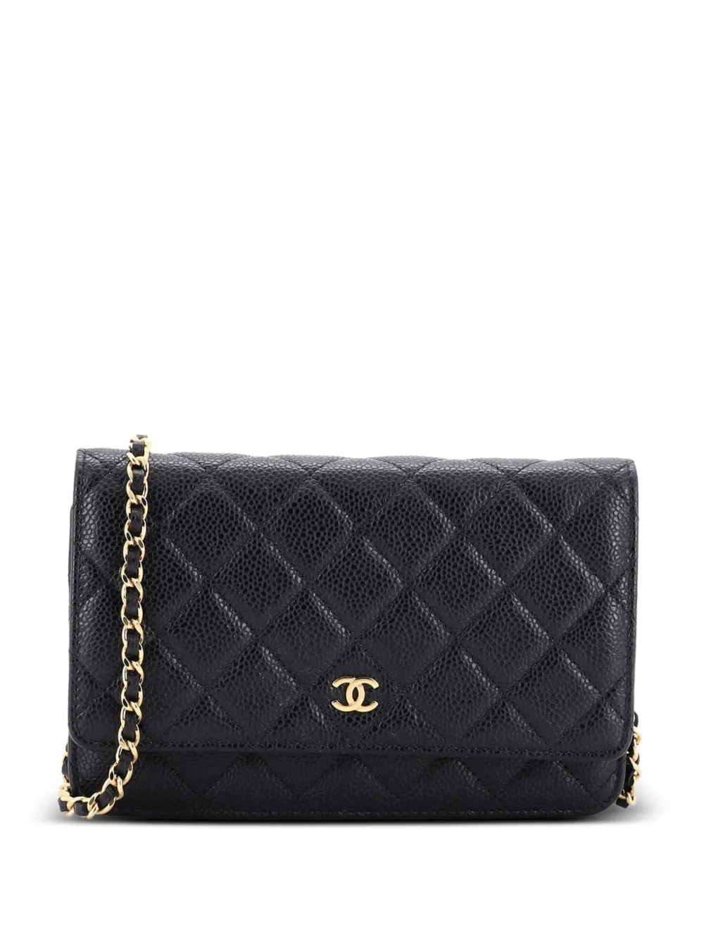 CHANEL Pre-Owned Wallet on Chain Quilted Caviar crossbody bag - Nero