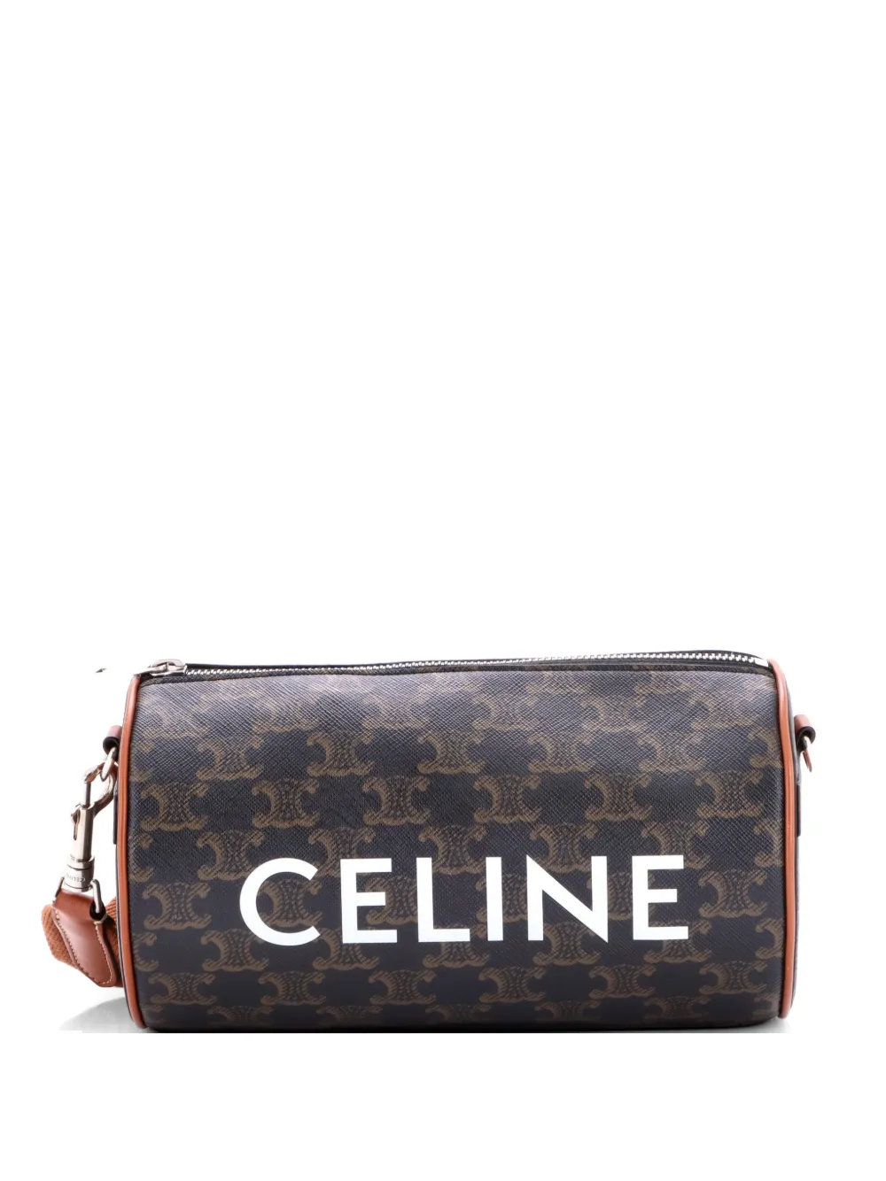 Celine Pre-Owned Logo Cylinder Bag Triomphe Coated Canva crossbody bag - Braun