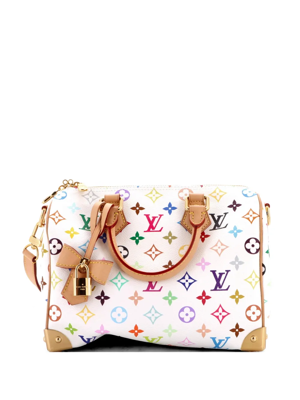 Louis Vuitton Pre-Owned x Takashi Murakami mehrfarbige Speedy Bandouliere Satchel-Tasche mit Monogramm 25cm - Weiß